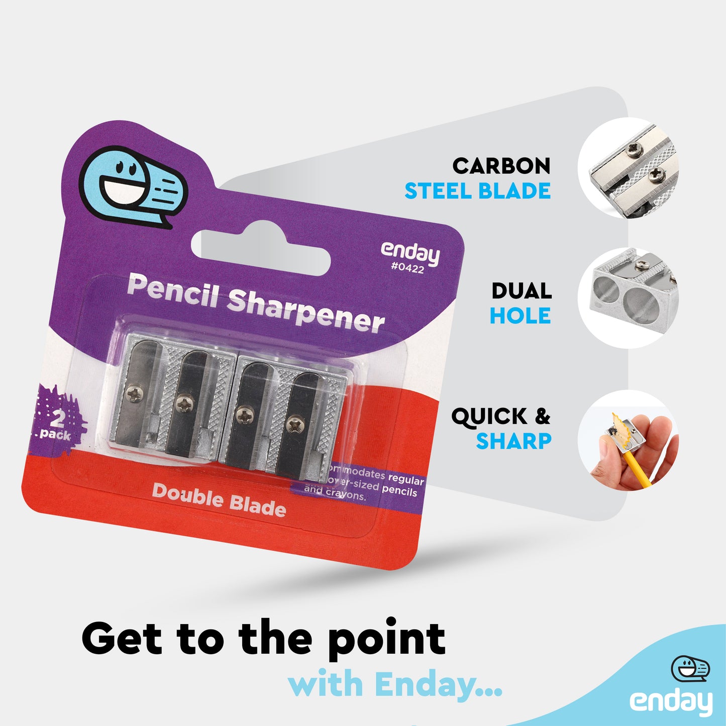 Enday 2 Holes Sharpener, 2 Pack