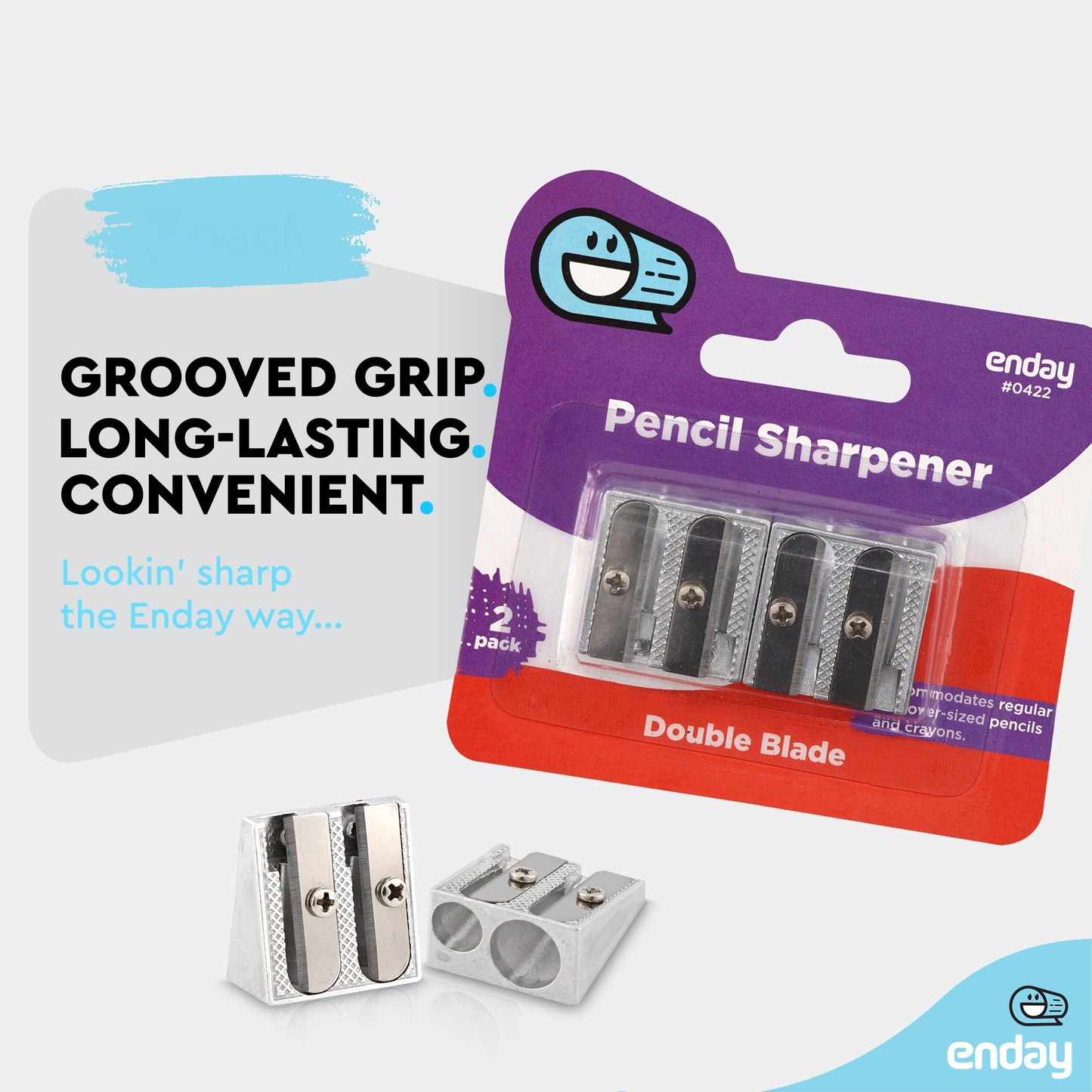 Enday 2 Holes Sharpener, 2 Pack