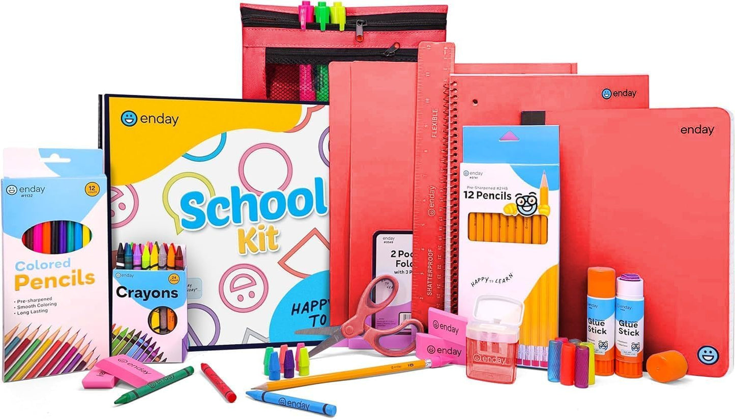 School Supply Kit for Kids Grades K-5 - 71 Piece Set