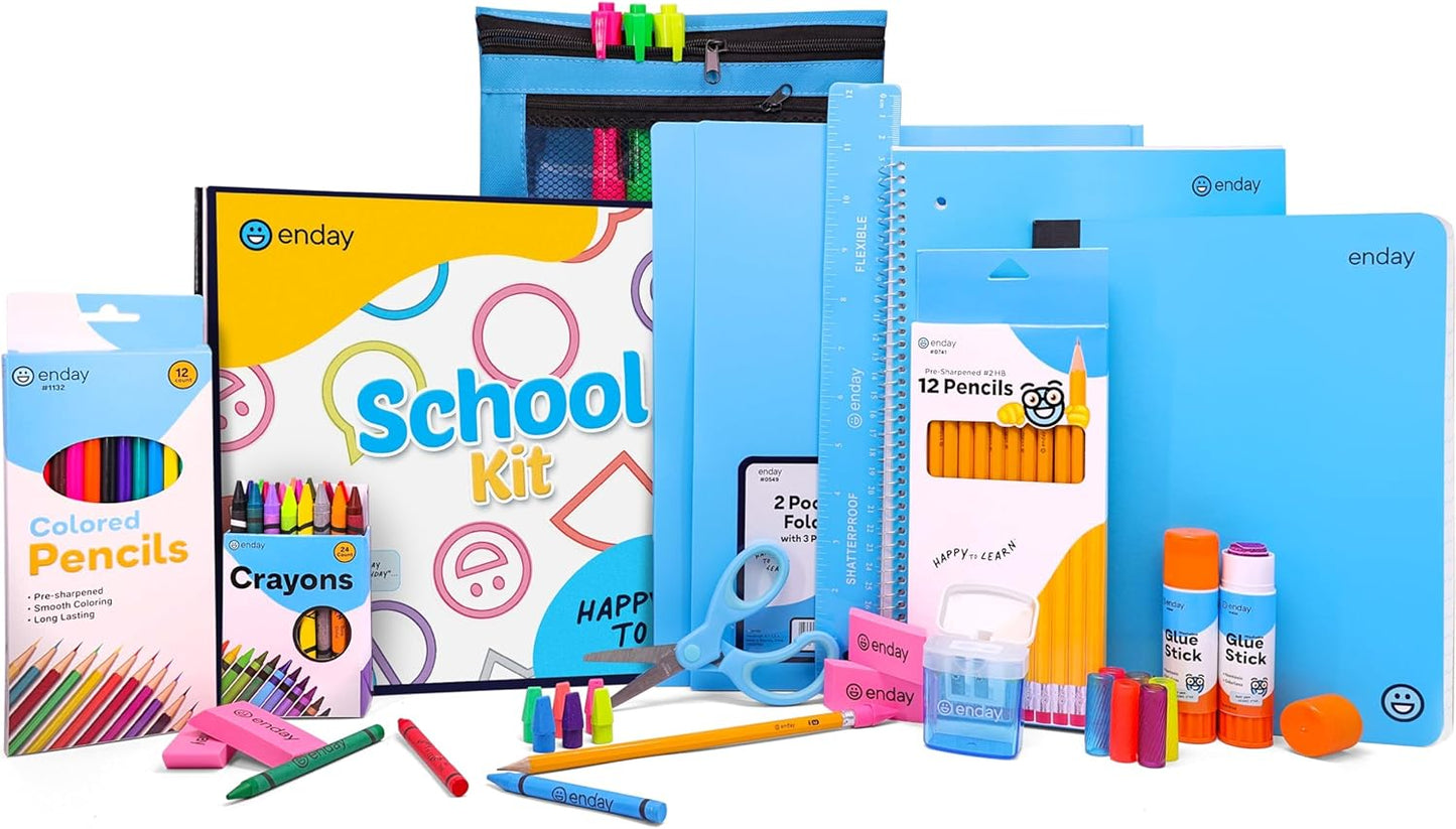 School Supply Kit for Kids Grades K-5 - 71 Piece Set
