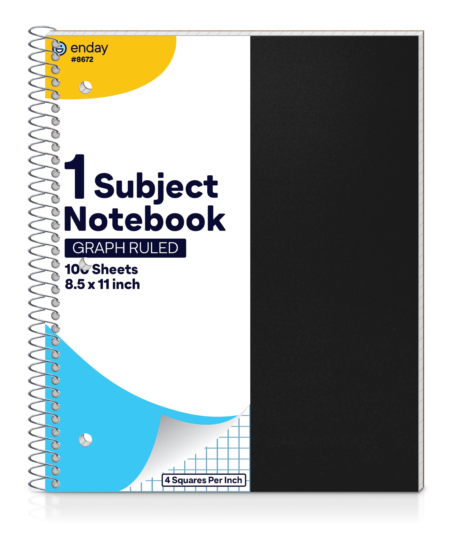 Enday Graph Paper Notebook 8.5 x 11 with Plastic Cover, 1 Grid Notebook, Graph paper spiral notebook, Graph notebook