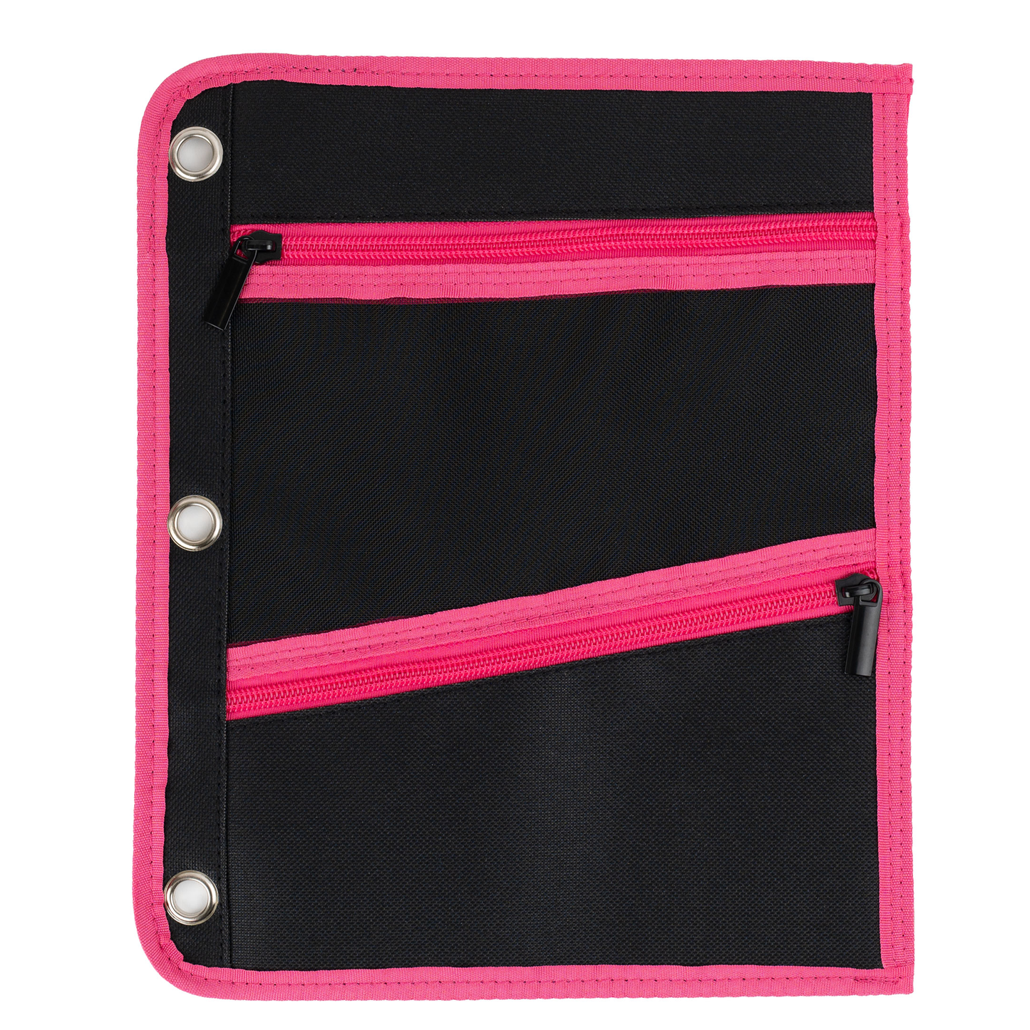 Enday Large Pencil Pouch for 3 Ring Binder, 3-Pocket Flat Pencil Pouch, Zippered Binder Pencil Pouches