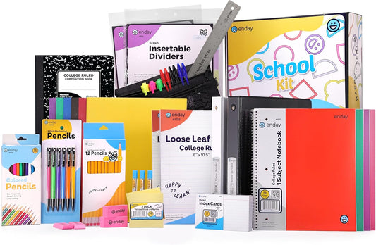 School Supply Kit for High School and College - 79 Pieces