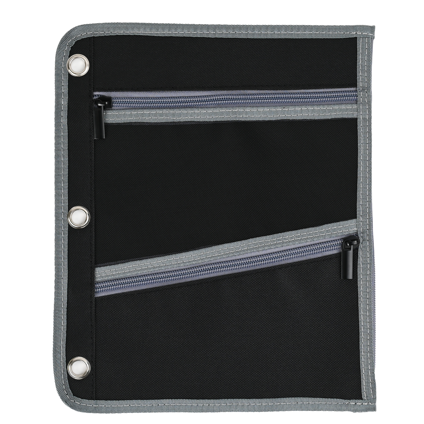 Enday Large Pencil Pouch for 3 Ring Binder, 3-Pocket Flat Pencil Pouch, Zippered Binder Pencil Pouches