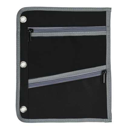 Enday Large Pencil Pouch for 3 Ring Binder, 3-Pocket Flat Pencil Pouch, Zippered Binder Pencil Pouches