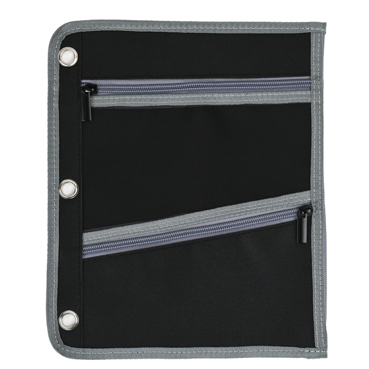 Enday Large Pencil Pouch for 3 Ring Binder, 3-Pocket Flat Pencil Pouch, Zippered Binder Pencil Pouches
