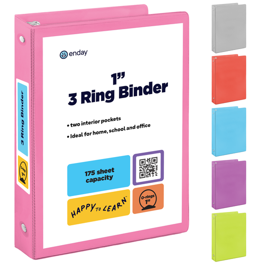 1″ O-Ring View Binder With 2-Pockets