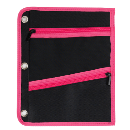 Enday Large Pencil Pouch for 3 Ring Binder, 3-Pocket Flat Pencil Pouch, Zippered Binder Pencil Pouches