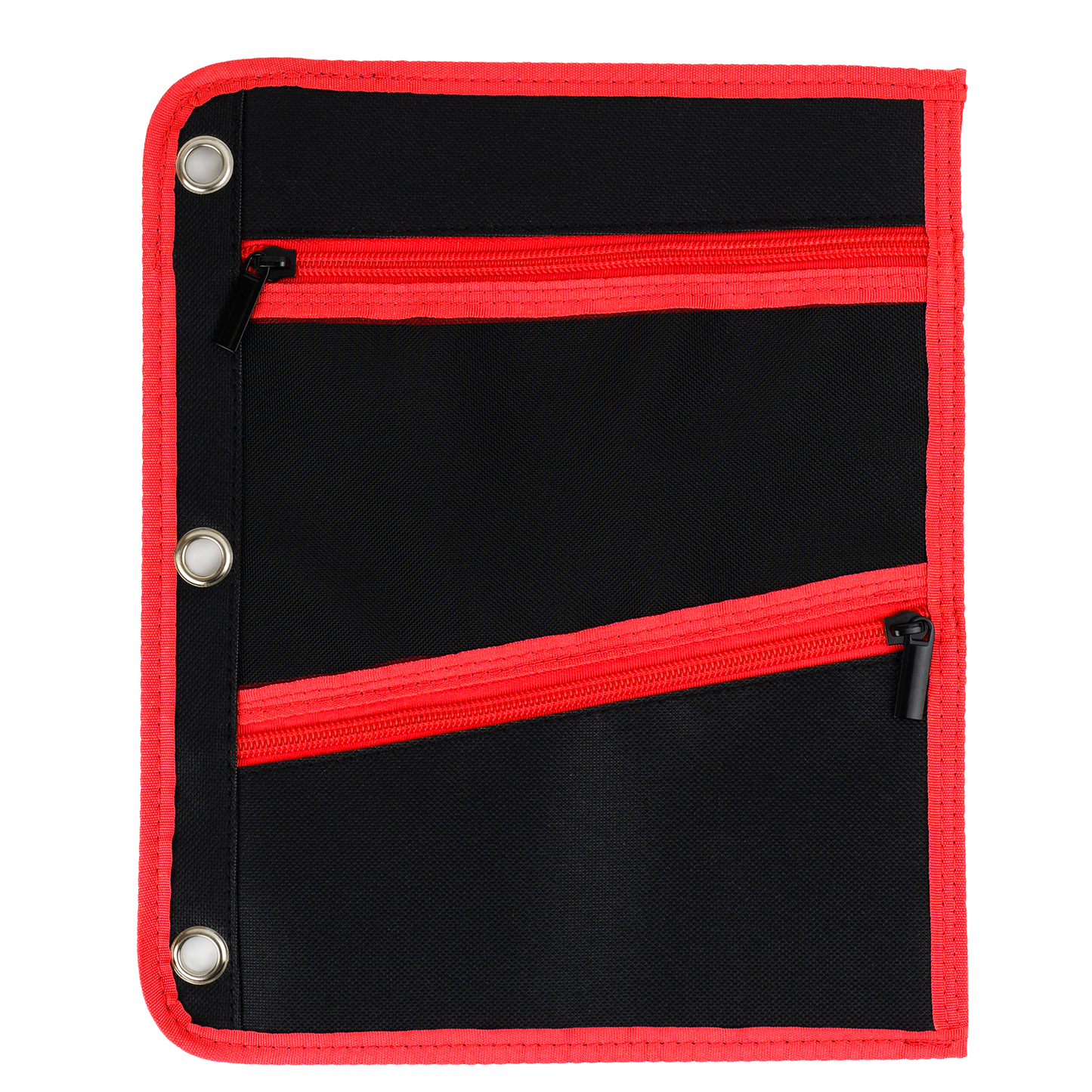 Enday Large Pencil Pouch for 3 Ring Binder, 3-Pocket Flat Pencil Pouch, Zippered Binder Pencil Pouches