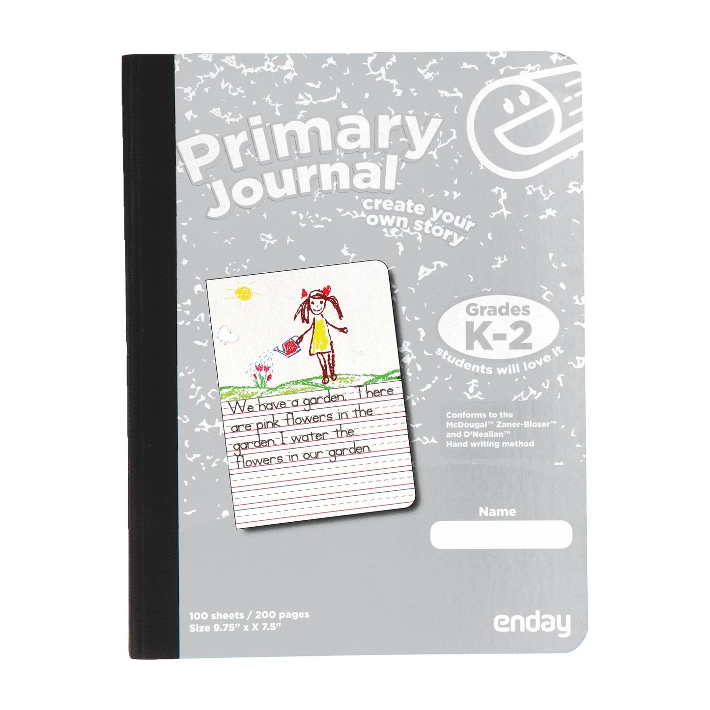 Enday Primary Journal Composition Notebook, Full Page Ruled - 100 Sheets