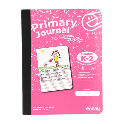 Enday Primary Journal Composition Notebook, Full Page Ruled - 100 Sheets