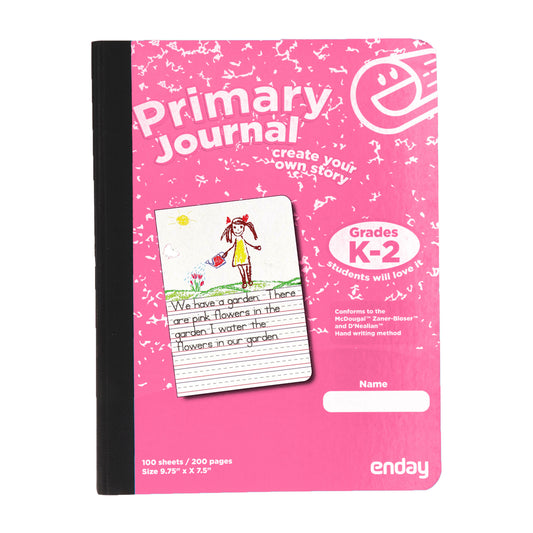 Enday Primary Journal Composition Notebook, Full Page Ruled - 100 Sheets
