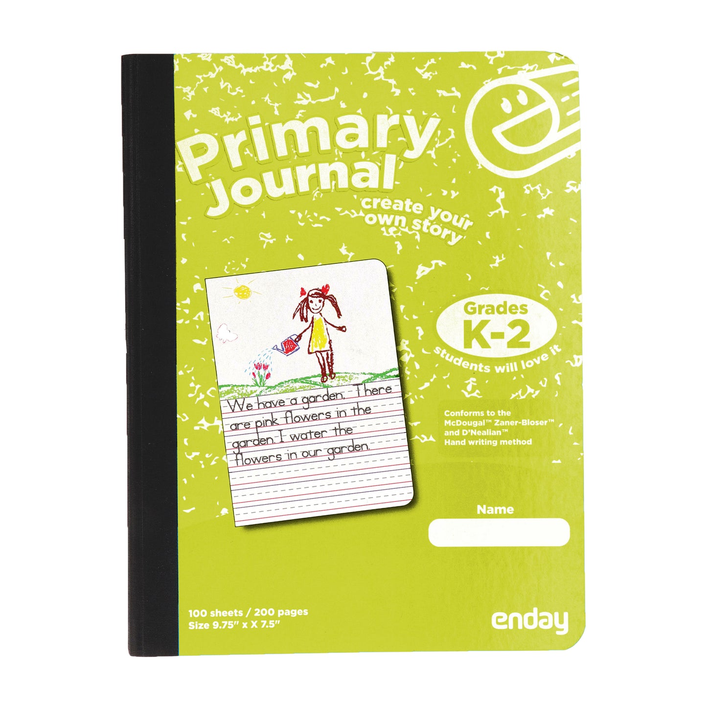 Enday Primary Journal Composition Notebook, Full Page Ruled - 100 Sheets